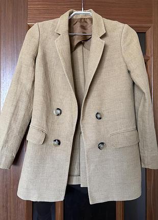 Піджак з льону massimo dutti