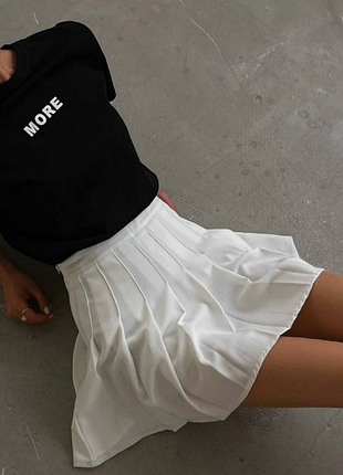 Белая плиссированная юбка-шорты ✨ fashion ✨плиссе юбка с шортами в складку гармошка