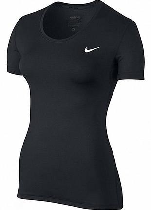 Женская беговая футболка nike pro cool черный, 725745-010