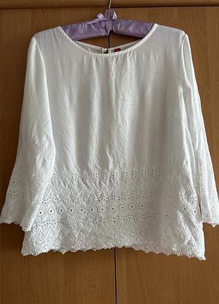 Блуза h&m з вишивкою рішельє, розмір 36, s