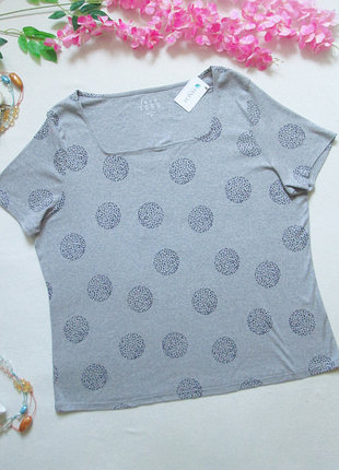 Бавовняна футболка батал в великий горох love tees 💜🌴💜