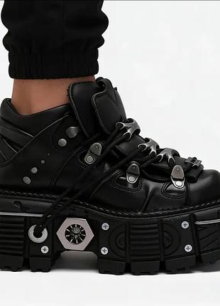Кросівки new rock нью рок кіберпанк y2k чорні 39,40