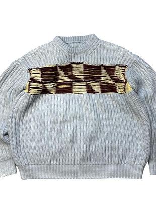 Светр raf simons oversized крупної в’язки блакитний vintage knit size s
