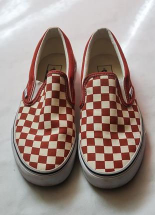 Нові vans classic slip-on, червоні сліпони кеди vans