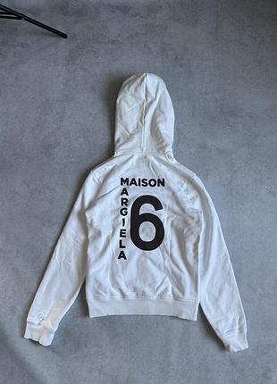 Худі зіп zip maison margiela 6  mm6 жіноча білого кольору розмір с