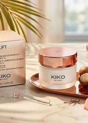 Матирующий лифтинг-крем для лица kiko milano bright lift matte с морским коллагеном и spf 15, 50 мл (000250)
