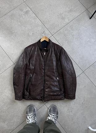 Чоловіча шкіряна двухстороння куртка massimo dutti