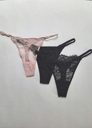 Комплект-микс из 3х трусиков стрингов  h&m