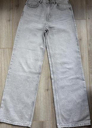 Широкі сірі джинси wide leg pull&bear