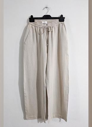 Брюки льняні широкі zara