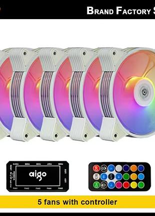 Кулери aigo ar12 argb 5in1 white з контролером та пультом
