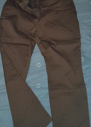 Коричневі жіночі штани чіноси h&m slim fit, розмір 46 (xxl / 52-54) батал