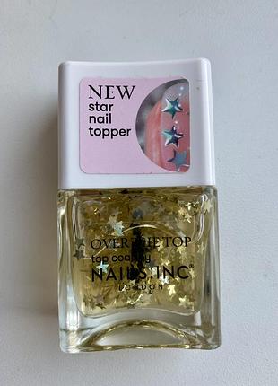 Люкс англия 🇬🇧 новинка nails inc лак для нігтів топ верхнє покриття over the top, серія starspotting in soho з зірками ⭐️