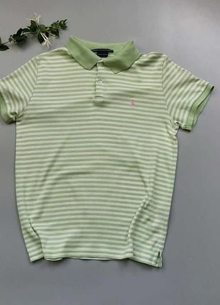 Оригінальне поло у смужку ralph lauren golf / салатова футболка поло ральф лорен