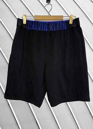 Чоловічі чорні шорти calvin klein l xl оригінал вільні бавовняні з брендовою гумкою кельвін кляйн стан ідеал 50 52 літні