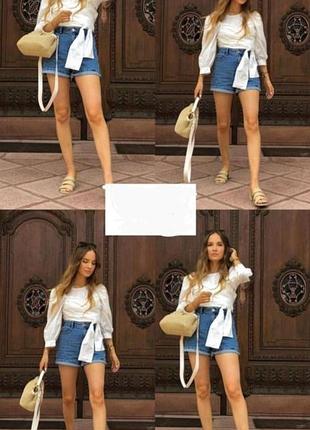 Шорти мом джинсові сині 34 36 mom zara 7147/021