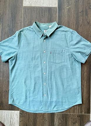 Чоловіча сорочка levi's ss classic 1 pocket standard fit в кольорі (greens/mint)бавовна,розмірxl,стан нової речі.