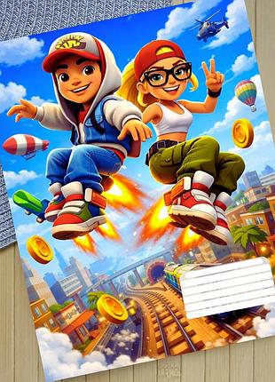 Тетрадь сабвей серферс subway surfers в линию 18 листов (29415)