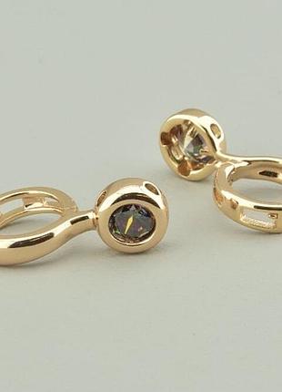 Позолочені 18ct сережки з фіанітами