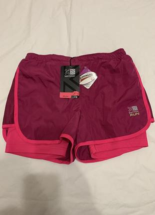 Жіночі спортивні шорти karrimor run x lite рожевого кольору з підкладкою. оригінал. розмір s.
