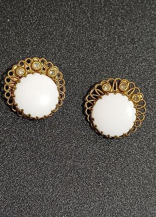 Кліпси west germany зі скляними кабошонами