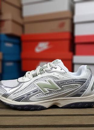 New balance 204l белые с серебром кроссовки женскиестрем баланс кроссовки кроссовка