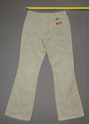 Талія 80  сm vintage 80s wrangler 
made in usa бежеві  мілкий вельвет джинси  кльош   size s
