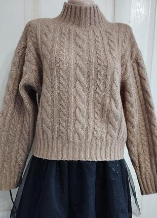Шерстяной теплый карамельный свитер, mango, s/36