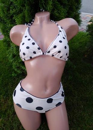 M/l новый раздельный купальник в горошек