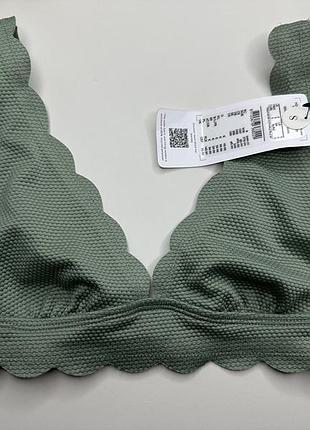 Верх від купальника, купальник роздільний на завʼязках hunkemoller - хакі, рр s