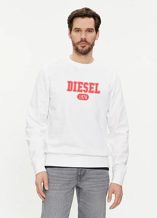 Свитшот diesel белый мужской на парня кофта дизель демисезонная толстовка diesel с длинным рукавом m
