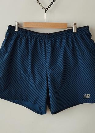 Мужские спортивные беговые шорты new balance  5 inch accelerate с тайтсами (брифами)