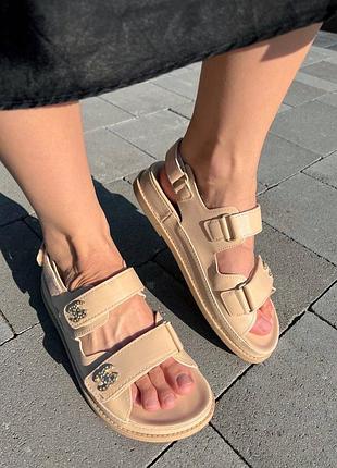 Жіночі літні сандалі/босоніжки ch@ n₴l sandals beige