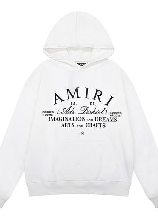 Весеннее худи amiri белое оверсайз легкий флис мужская кофта lsah0233