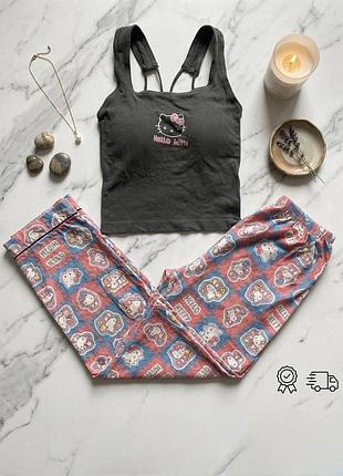 Комплект hello kitty: топ + штани, one size (xs-m), новий