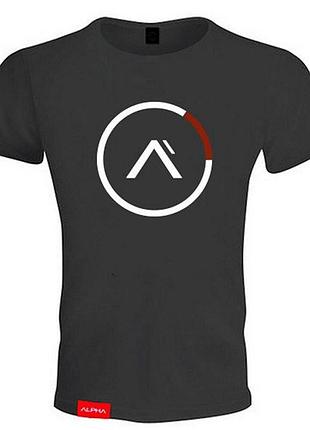 Футболка для спорта alpha мужская в черном цвете