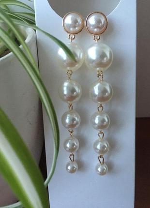 Білі сережки "перлина"