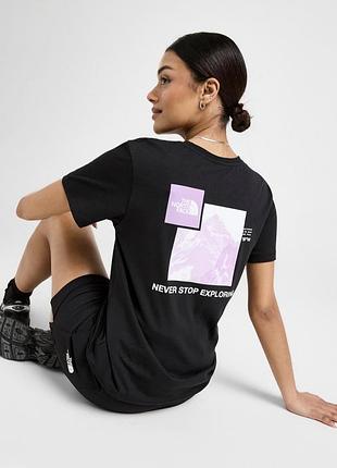 Жіноча футболка the north face оригінал tnf тнф чорна з логотипом xs s