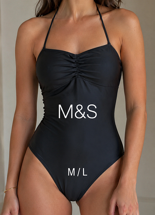 Ефектний чорний купальник marks & spencer з ефектом утяжки