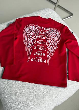 Накладной платеж ❤ хлопковый оверсайз лонг лонгслив с принтом надписью крыла