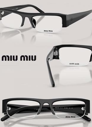 Очки miu miu оригинал! mu b07 солнцезащитные имеджевые черные с прозрачной линзой тренд