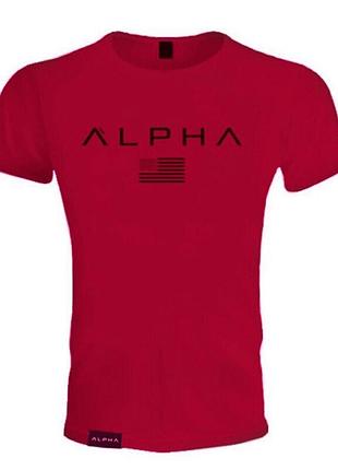 Спортивная футболка от бренда alpha красного цвета