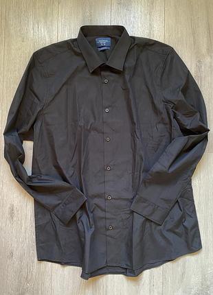 Нова чорна сорочка чоловіча, f&f, розмір xxl, слім
