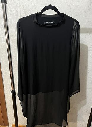 Шифонова подовжена туніка zara woman