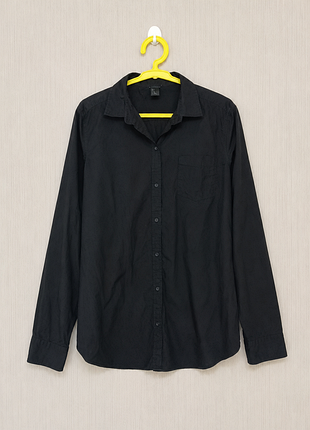 Черная рубашка h&amp;m oversize | l-xl | 100% хлопок