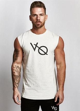 Спортивная мужская майка vqh белого цвета