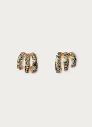 Тройные серьги-обручи с раковинами мариса беренсон x zara