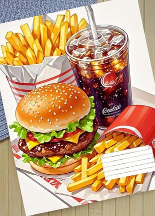 Зошит бургер burgers в клітинку 18 аркушів (29476)