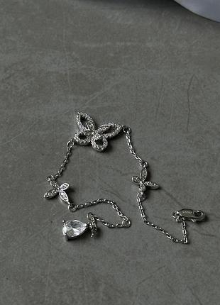 Браслет graff butterfly silhouette diamond pendant 18k white gold