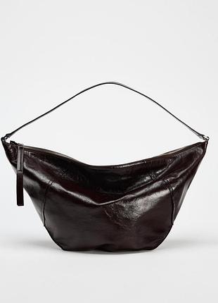 Шкіряна сумка шопер zara premium